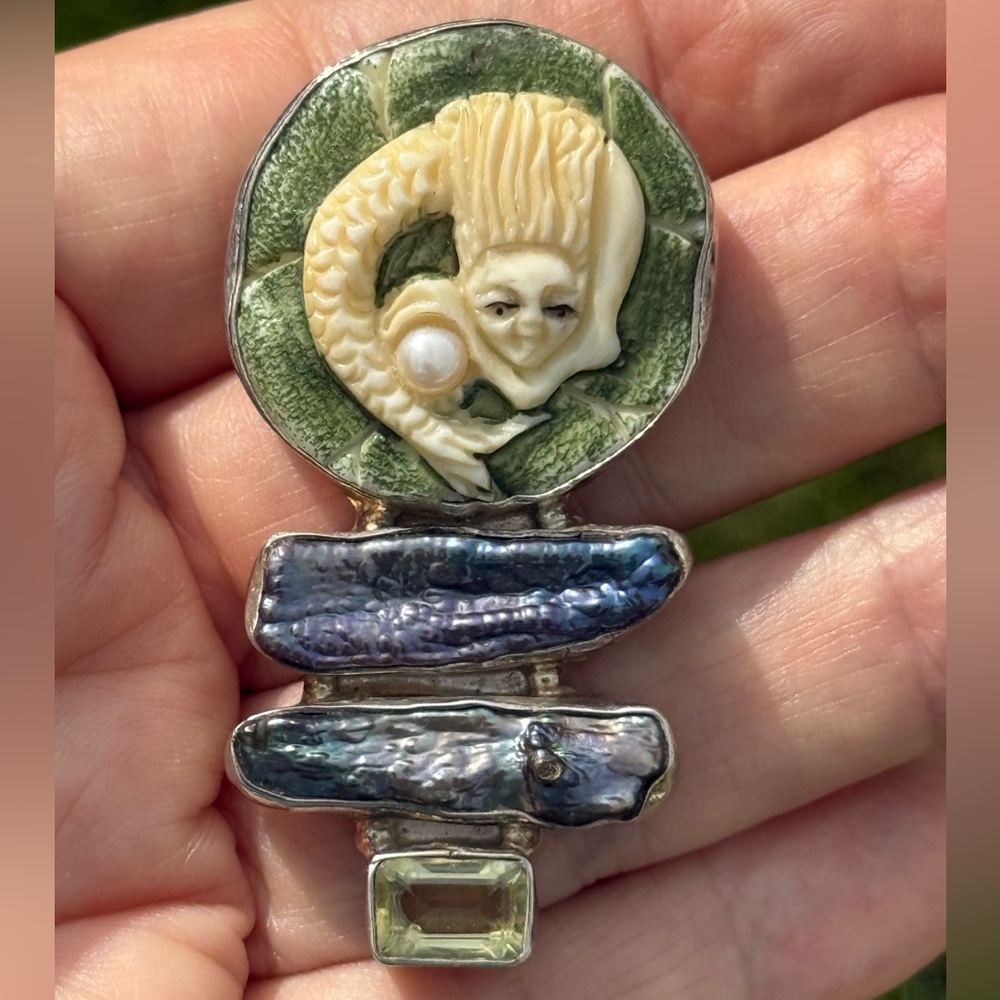 Chris Bales Elligators Collection handcrafted mermaid necklace pendant